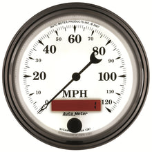 Load image into Gallery viewer, AutoMeter Gauge Speedometer 3-3/8in. 120MPH Elec. Prog. W/ Lcd Odo Old Tyme Wht II