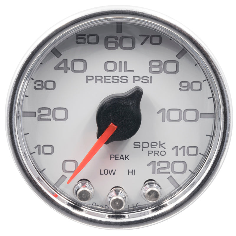 Autometer Spek-Pro 2-1/16in 0-120 PSI Digital Stepper Motor w/Peak & Warn Oil Pressue Gauge