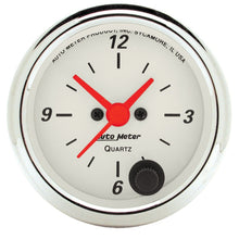 Load image into Gallery viewer, Autometer Arctic White 2-1/6in 12 Hour Analog Clock Gauge