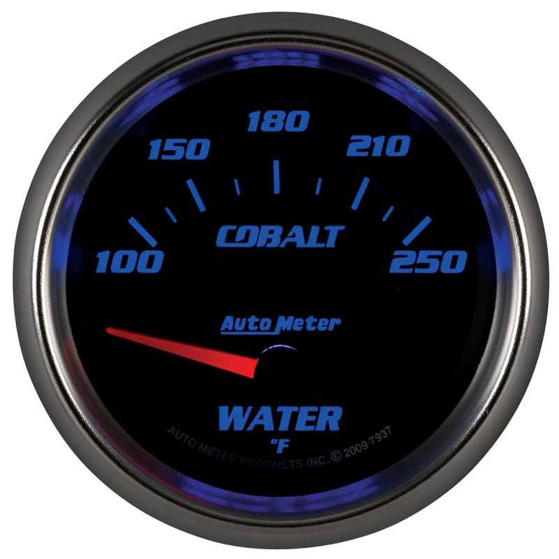 Autometer Cobalt 66mm 100-250 Degree F Electric Water Temperature Gauge