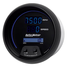 Load image into Gallery viewer, Autometer 85.7mm Black Digital 8000rpm/160mph or 260kmph Electric Tachometer/Speedometer Combo