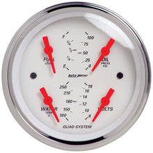 Load image into Gallery viewer, Autometer Arctic White 3-3/8in Kit Box w/Elec Speedo Elec Oil Press, Water Temp, Volt, Fuel Level