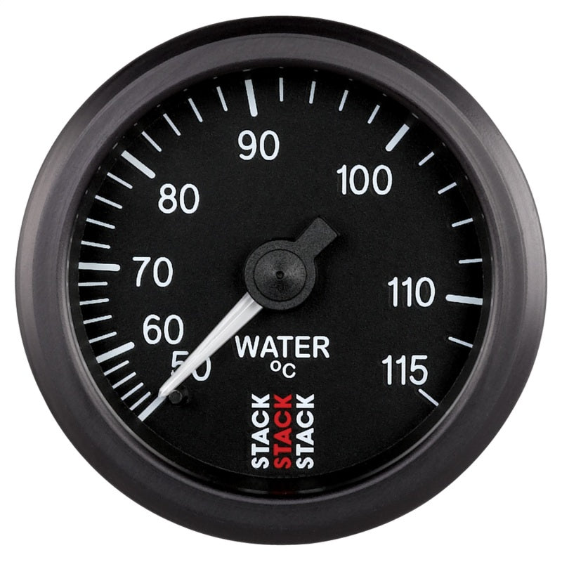 Autometer Stack Instruments 52mm 50-115 Celsius 3/8 BSPT (M) Mechanical Water Temp Gauge - Black