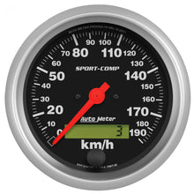 Load image into Gallery viewer, Autometer Sport-Comp 3-3/8 inch 190 KPH Electronic Speedometer Gauge