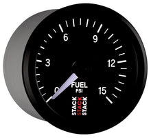 Load image into Gallery viewer, Autometer Stack 52mm 0-15 PSI 1/8in NPTF Male Pro Stepper Motor Fuel Pressure Gauge - Black